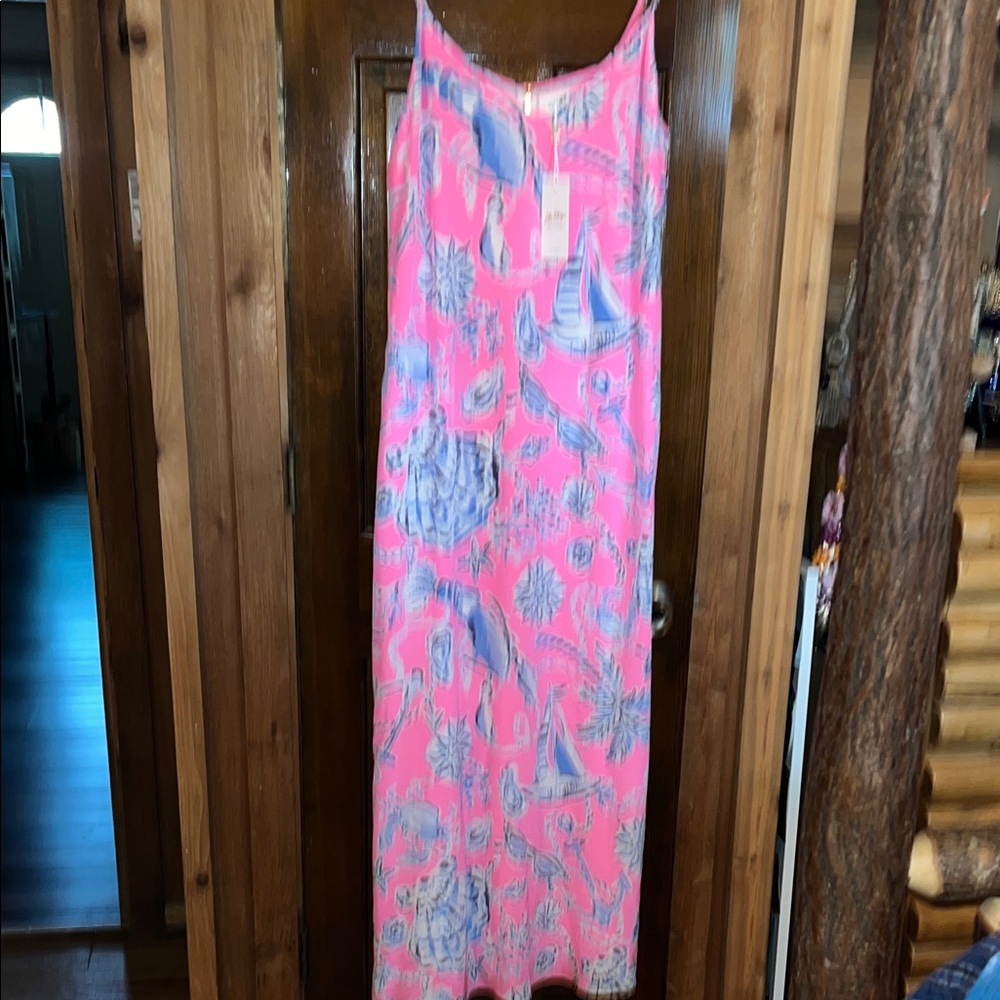 Lilly Pulitzer Pink Dress with Blue Print